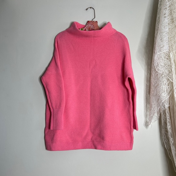 Free People Ottoman Slouchy Ribbed Mock Neck Sweater Tunic XS - Picture 3 of 6